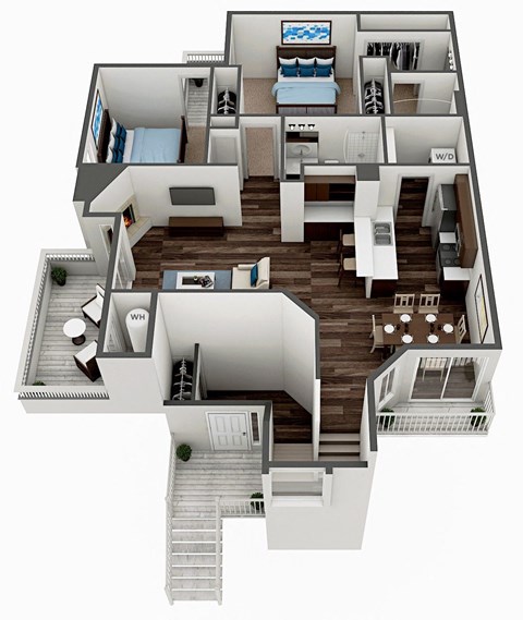 2 Bedroom 2 Bathroom Floor Plan at Glen at Mesa, Mesa, Arizona
